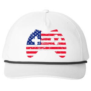 Video Game Gamer USA 4th of July Retro Snapback Five-Panel Rope Hat