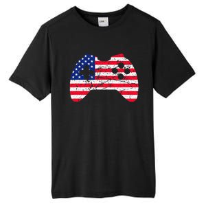 Video Game Gamer USA 4th of July Retro Tall Fusion ChromaSoft Performance T-Shirt