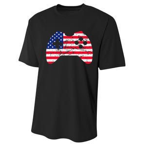 Video Game Gamer USA 4th of July Retro Performance Sprint T-Shirt