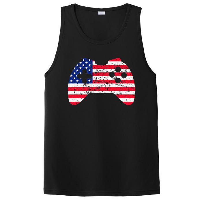 Video Game Gamer USA 4th of July Retro PosiCharge Competitor Tank