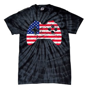 Video Game Gamer USA 4th of July Retro Tie-Dye T-Shirt