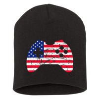 Video Game Gamer USA 4th of July Retro Short Acrylic Beanie