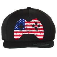 Video Game Gamer USA 4th of July Retro Wool Snapback Cap