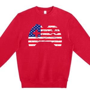 Video Game Gamer USA 4th of July Retro Premium Crewneck Sweatshirt