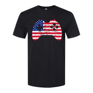 Video Game Gamer USA 4th of July Retro Softstyle CVC T-Shirt