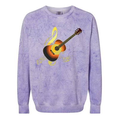 Vintage Guitar Gift For Men Women Music Band Guitarist Stuff Colorblast Crewneck Sweatshirt