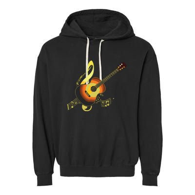 Vintage Guitar Gift For Men Women Music Band Guitarist Stuff Garment-Dyed Fleece Hoodie