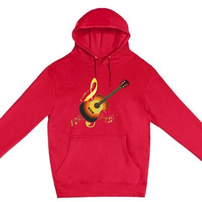 Vintage Guitar Gift For Men Women Music Band Guitarist Stuff Premium Pullover Hoodie