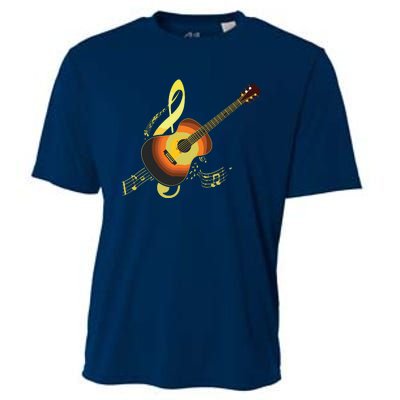 Vintage Guitar Gift For Men Women Music Band Guitarist Stuff Cooling Performance Crew T-Shirt