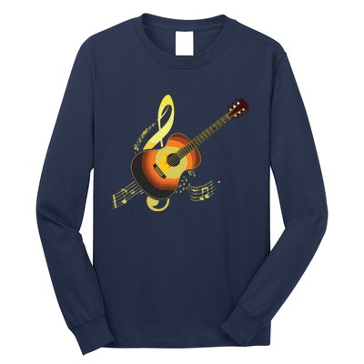 Vintage Guitar Gift For Men Women Music Band Guitarist Stuff Long Sleeve Shirt