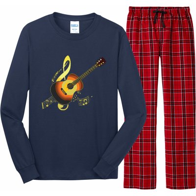 Vintage Guitar Gift For Men Women Music Band Guitarist Stuff Long Sleeve Pajama Set