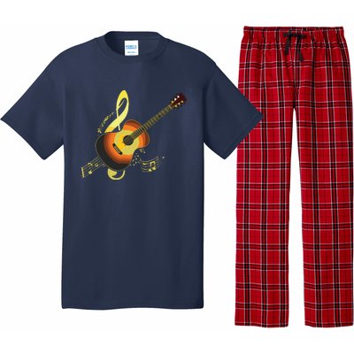 Vintage Guitar Gift For Men Women Music Band Guitarist Stuff Pajama Set