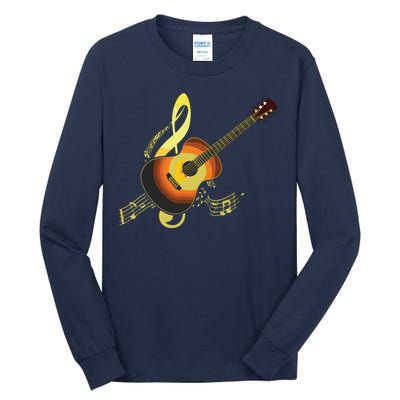 Vintage Guitar Gift For Men Women Music Band Guitarist Stuff Tall Long Sleeve T-Shirt