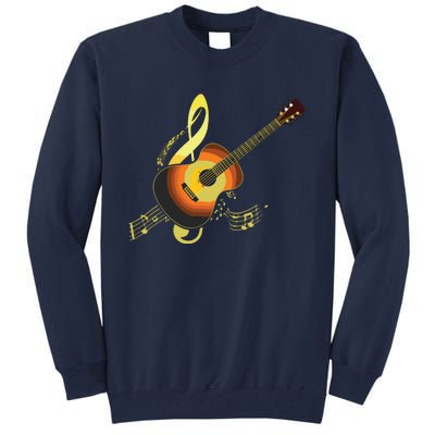 Vintage Guitar Gift For Men Women Music Band Guitarist Stuff Tall Sweatshirt