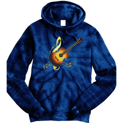 Vintage Guitar Gift For Men Women Music Band Guitarist Stuff Tie Dye Hoodie