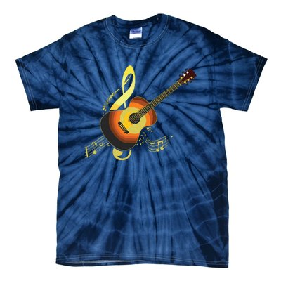 Vintage Guitar Gift For Men Women Music Band Guitarist Stuff Tie-Dye T-Shirt