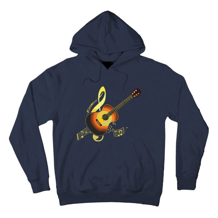 Vintage Guitar Gift For Men Women Music Band Guitarist Stuff Tall Hoodie