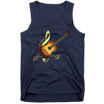 Vintage Guitar Gift For Men Women Music Band Guitarist Stuff Tank Top