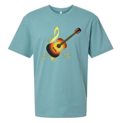 Vintage Guitar Gift For Men Women Music Band Guitarist Stuff Sueded Cloud Jersey T-Shirt