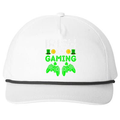 Video Game Gifts Irish I Was Gaming Shamrock St Patricks Day Snapback Five-Panel Rope Hat