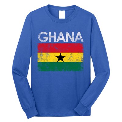 Vintage Ghana Ghanaian Flag Pride Gift Long Sleeve Shirt