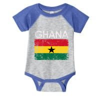 Vintage Ghana Ghanaian Flag Pride Gift Infant Baby Jersey Bodysuit