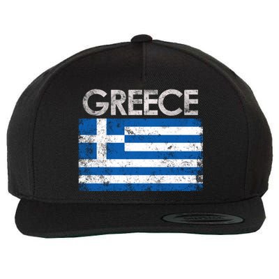 Vintage Greece Greek Flag Pride Gift Wool Snapback Cap