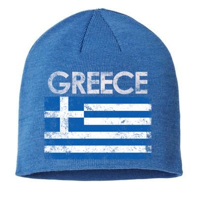 Vintage Greece Greek Flag Pride Gift Sustainable Beanie