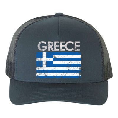 Vintage Greece Greek Flag Pride Gift Yupoong Adult 5-Panel Trucker Hat