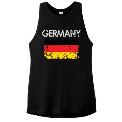 Vintage Germany German Flag Pride Gift Ladies PosiCharge Tri-Blend Wicking Tank