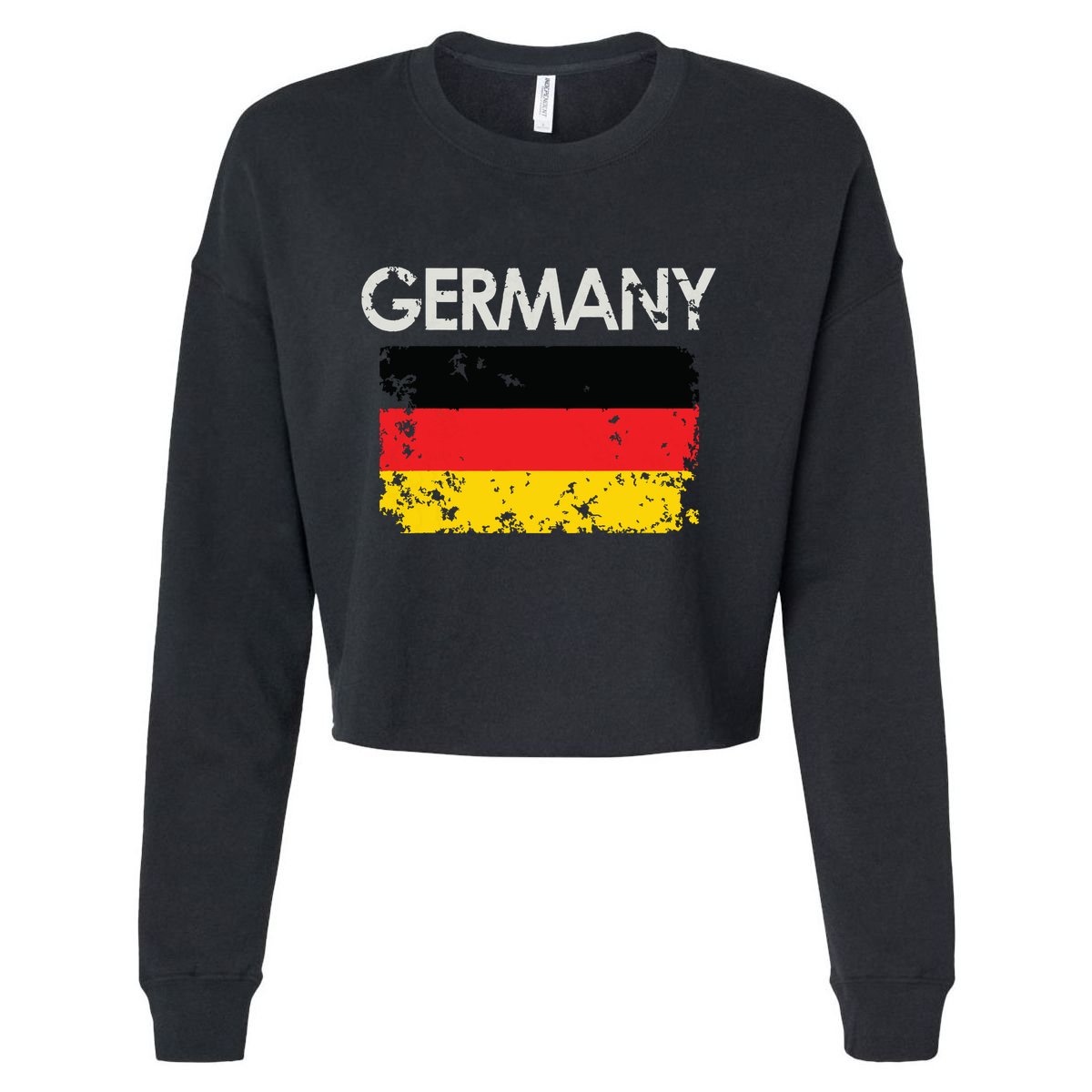 Vintage Germany German Flag Pride Gift Cropped Pullover Crew
