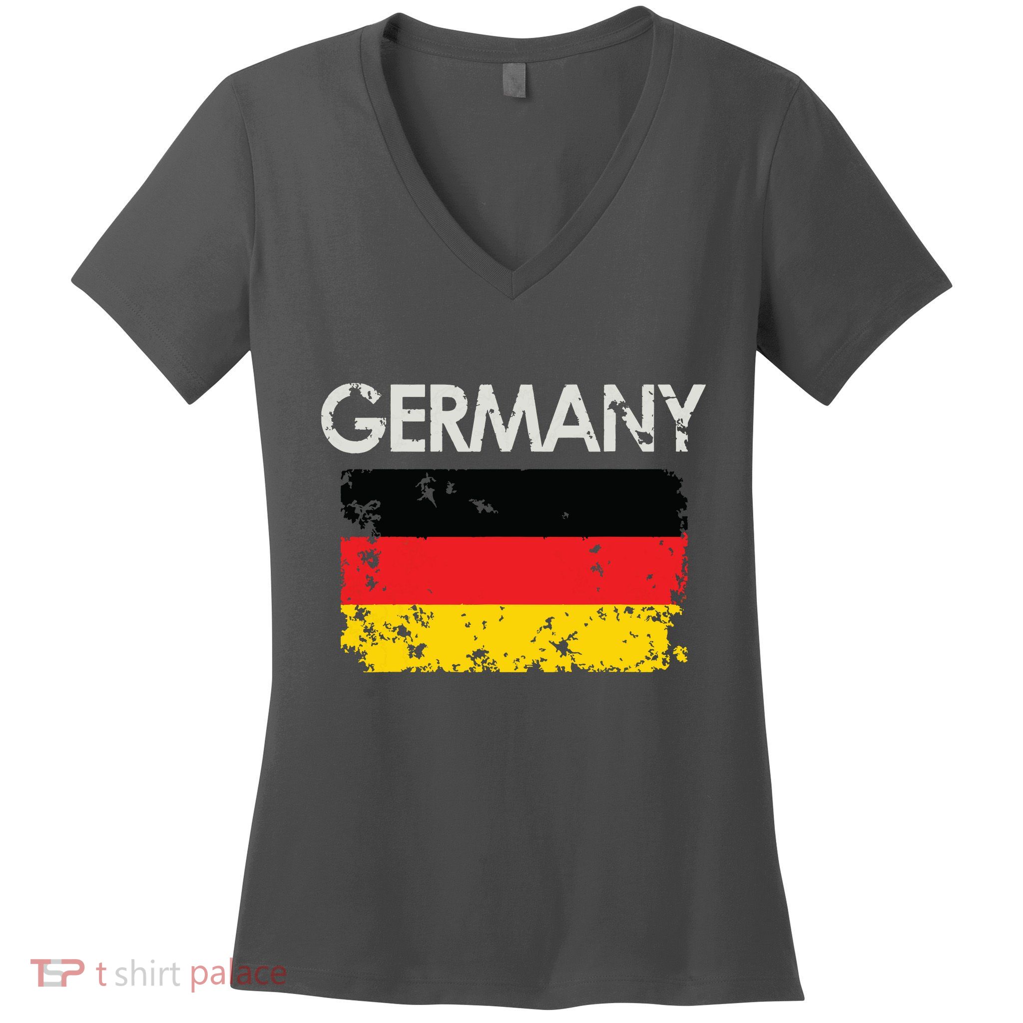 Vintage Germany German Flag Pride Gift Women's V-Neck T-Shirt