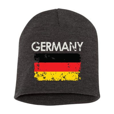 Vintage Germany German Flag Pride Gift Short Acrylic Beanie