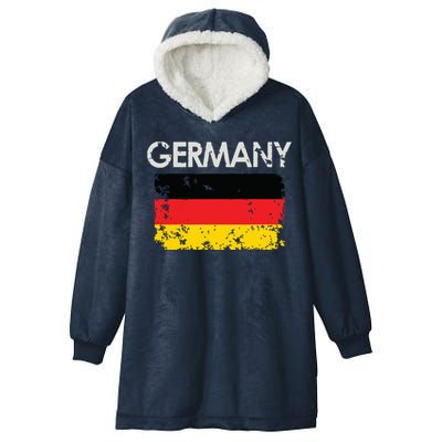 Vintage Germany German Flag Pride Gift Hooded Wearable Blanket