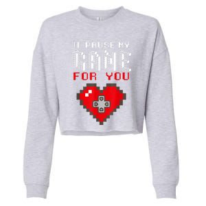 Video Game Gaming Valentines Day Gamer Gift For Boys Men Cropped Pullover Crew