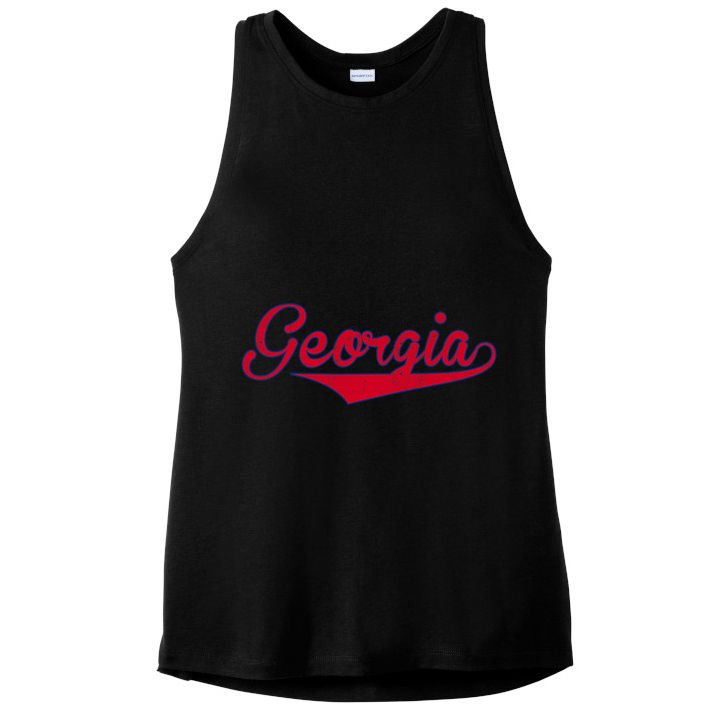 Vintage Georgia Ga Throwback Retro Ladies PosiCharge Tri-Blend Wicking Tank