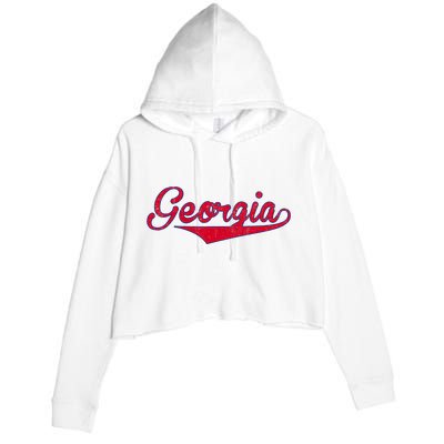Vintage Georgia Ga Throwback Retro Crop Fleece Hoodie