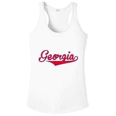 Vintage Georgia Ga Throwback Retro Ladies PosiCharge Competitor Racerback Tank