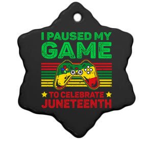 Video Game Gamer I Paused My Game To Celebrate Juneteenth Cute Gift Ceramic Star Ornament