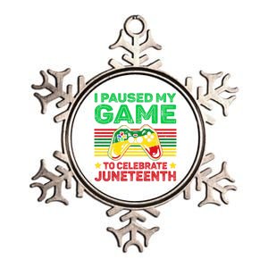 Video Game Gamer I Paused My Game To Celebrate Juneteenth Cute Gift Metallic Star Ornament