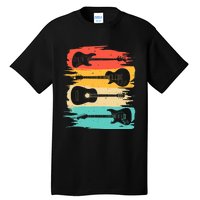 Vintage Guitar Gift For Music Band Guitarist Stuff Tall T-Shirt