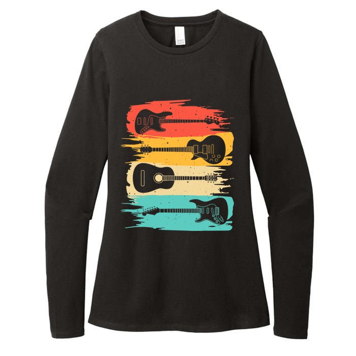 Vintage Guitar Gift For Music Band Guitarist Stuff Womens CVC Long Sleeve Shirt