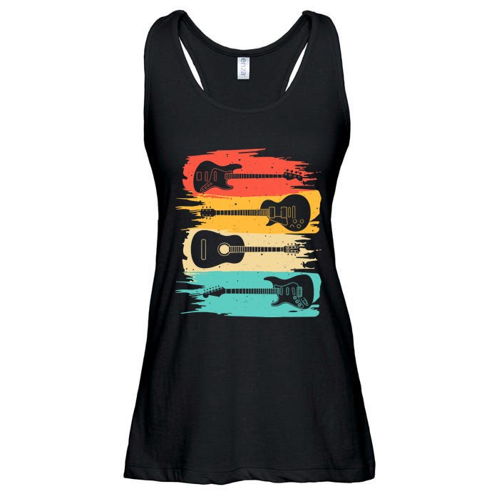 Vintage Guitar Gift For Music Band Guitarist Stuff Ladies Essential Flowy Tank