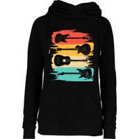 Vintage Guitar Gift For Music Band Guitarist Stuff Womens Funnel Neck Pullover Hood