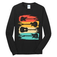 Vintage Guitar Gift For Music Band Guitarist Stuff Tall Long Sleeve T-Shirt