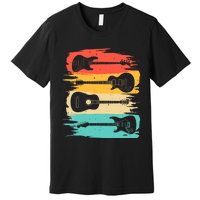 Vintage Guitar Gift For Music Band Guitarist Stuff Premium T-Shirt