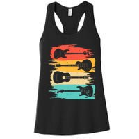 Vintage Guitar Gift For Music Band Guitarist Stuff Women's Racerback Tank