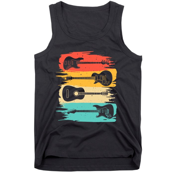 Vintage Guitar Gift For Music Band Guitarist Stuff Tank Top