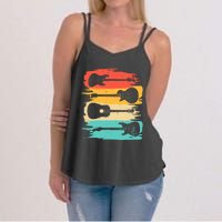 Vintage Guitar Gift For Music Band Guitarist Stuff Women's Strappy Tank