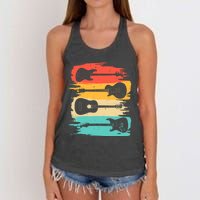 Vintage Guitar Gift For Music Band Guitarist Stuff Women's Knotted Racerback Tank